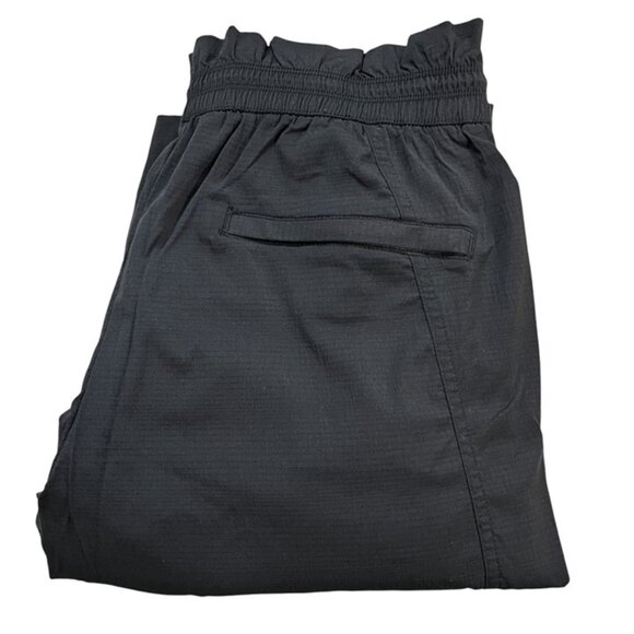 Athleta Womens pants 4 Black Lightweight Nylon Elastic Waist pull on wide leg - Picture 11 of 11